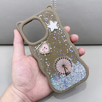 Coques de téléphone pour femmes, mignonnes et tendance, de la marque BAILI, avec des accessoires en résine époxy 3D, avec une coque de téléphone à oreilles de chat brillantes, pour Samsung