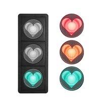 Feu de signalisation routière LED en forme de cœur, haute luminosité, anti-éblouissement, lampe de signalisation personnalisée pour passage piétonnier