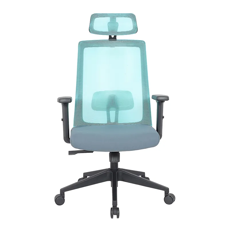Cadeira ergonômica de malha esportiva, moderna, azul, com sincronização traseira alta, cadeira giratória para escritório e casa