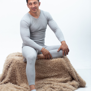 Classic Cotton <b>Thermal</b> Set for <b>Men</b> Insulated Long Sleeve <b>Top</b> Pants Winter Warm Innerwear OEM ODM Factory - Product Image 2