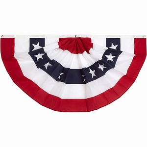 Wholesale Patriotic Stars and <strong>Stripes</strong> 3x6 Feet American Pleated Fan Bunting Decoration Printed Fan <strong>Flag</strong> - Product Image 1