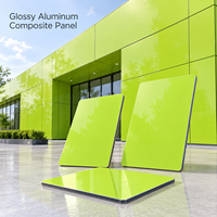 Panneau composite en aluminium blanc brillant enduit FEVE 4x8 pieds pour façades de magasins