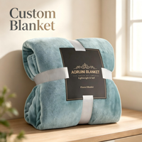 Couverture en flanelle personnalisée avec logo imprimé, fabricant OEM en gros pour les marques