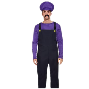 Disfraz de Mario con mono <span class=keywords><strong>Luigi</strong></span> sombreros gorra bigotes para disfraz de Cosplay elegante - Product Image 1