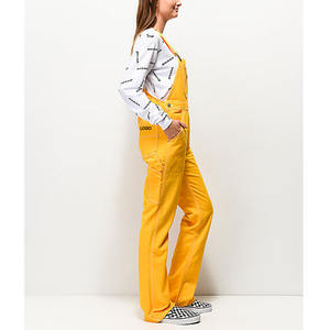 Salopette en denim sergé de coton jaune pour <span class=keywords><strong>femme</strong></span>, Combinaison et salopette pour <span class=keywords><strong>femme</strong></span>, Combinaison en jean une pièce, Playsuit - Product Image 6