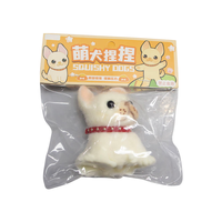 Jouet Squishy Chien Floqué Adorable en TPR à Pattes Relevées, Anti-Stress, Ornement de Bureau Nouveauté, Vente Chaude