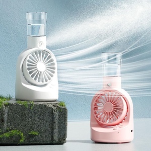 Factory Wholesale Mini USB Desktop <b>Humidifier</b> 800mAh Mini Gift Fan 4 Levels Speed Water Mist Cooling Fan for Desktop Office Car - Product Image 1