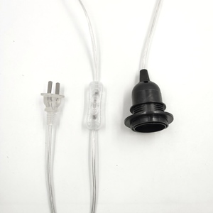 Đế đèn nhựa (trong suốt) CN, phích cắm dẹt + công tắc 304 + ren nửa vòng E27/E14 một vòng 0.5mm 220V/110V 5A, an toàn - Product Image 3