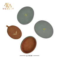 Webest Boîte à bijoux ovale en velours Coffrets cadeaux pour colliers Boîtes à bijoux pour pendentifs