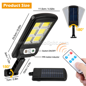 Lámpara Solar Impermeable de 120/128 LED, Nueva, con Sensor de Movimiento para Exteriores, con Control Remoto, para Jardín, Pared, Calle - Product Image 2