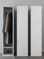 Armoire de rangement autoportante en acier à porte unique, durable, haute, avec serrure, pour appartement, chambre, organisateur de vêtements