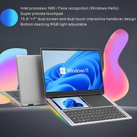 OEM Custom Dual Screen Laptop 15.6" IPS + 7" Touchscreen Intel N95 32GB RAM Notebook PC for Cross Border E Commerce Multitasking