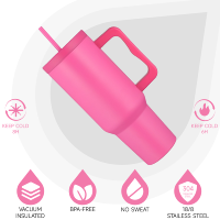 Nueva Taza de Acero Inoxidable 304 con Diseño de Dibujos Animados, 40 oz, Aislada al Vacío, Portátil, con Asa, Gran Capacidad, Duradera, para Exteriores