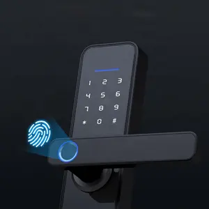 Khóa Cửa Thông Minh Tuya Với Camera, Khóa Cửa Bằng Gỗ Kỹ Thuật Số Dùng Cho Nhà Cửa Hình Trụ Điện Chống Thấm Nước Màu Đen Wifi - Product Image 1