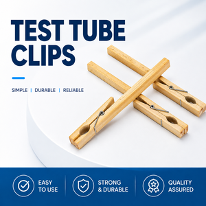 Pinza de bambú natural para tubos de ensayo, soporte de laboratorio con aislamiento térmico para experimentos de química, uso didáctico para estudiantes - Product Image 2