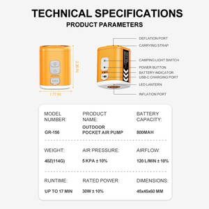<span class=keywords><strong>Pompe</strong></span> à air portable <span class=keywords><strong>pour</strong></span> articles gonflables avec batterie et lampe de camping, <span class=keywords><strong>mini</strong></span> équipement de camping électrique de poche <span class=keywords><strong>pour</strong></span> <span class=keywords><strong>matelas</strong></span> pneumatique - Product Image 5