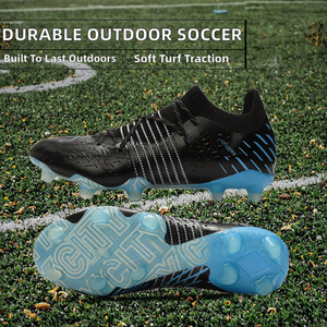 Botas de Fútbol Profesionales para Hombre, Estilo CITIZENS, Tacos FG, Zapatos de Entrenamiento Personalizados al por Mayor, Color Negro y Azul - Product Image 2