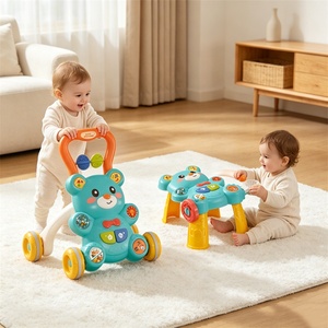 Bao Han <span class=keywords><strong>Trotteur</strong></span> musical éducatif 2-en-1 en plastique à motif de dessin animé pour bébé, vente en gros - Product Image 1