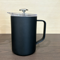 Cafetière à piston en acier inoxydable 304 de qualité alimentaire, durable, à double paroi isolée, vente en gros, logo et couleur personnalisés