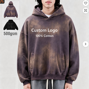 Felpa con Cappuccio Premium in Misto Cotone Lavato Vintage, Unisex, Oversize, con Grafica Personalizzata, Stile Streetwear - Product Image 1