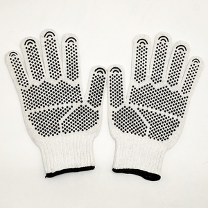 7G elastik bilek manşet İki taraflı PVC noktalı dize örgü Polycotton dokulu eldivenler karşı sıyrıklar ve çizikler - Product Image 6