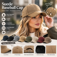 Casquette de baseball en daim à six panneaux, logo personnalisé, unisexe, ajustable, casquettes en daim, casquettes d'hiver pour l'extérieur, plusieurs couleurs en stock
