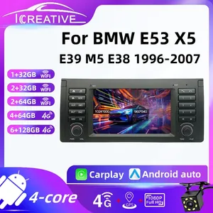 Autoradio <span class=keywords><strong>Android</strong></span> per BMW 5 serie E39 X5 E53 M5 1996-2003 Wireless Carplay lettore multimediale Autoaudio 2Din navigazione Stereo - Product Image 2