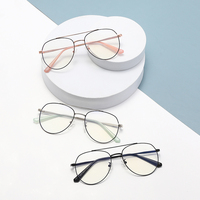 XH6819 unisexe hommes femmes cadre en verre bonne qualité bleu lumière bloquant ovale pleine jante métal à la mode pour les jeunes