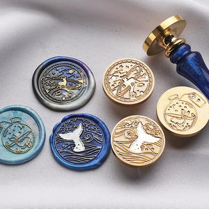 Cabezas de Sello de Cera Redondas de Latón Suidis para Decoración de Diarios y Sellado de Papel - Product Image 2