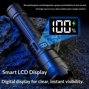 Lampe torche LED rechargeable XHP50, haute luminosité 10W, étanche, zoomable, tactique, portable, avec port TYPE-C, pour le camping et les activités <span class=keywords><strong>de</strong></span> plein air - Product Image 2