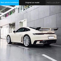 Kit carrosserie pour Porsche 911 992 en fibre de carbone modifiée : Lame avant, Lame aérodynamique avant, Jupes latérales, Lame arrière, Aileron arrière