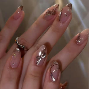 Uñas <span class=keywords><strong>Postizas</strong></span> de Estilo Francés, ABS, <span class=keywords><strong>para</strong></span> Aplicación con <span class=keywords><strong>Pegamento</strong></span>, Set de Manicura de 24 Piezas, Uñas Pre-diseñadas - Product Image 6