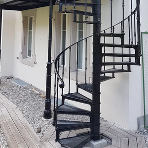 Cbmmart Exterieur Antieke Franse Gietijzeren Structuur Stalen Treden Wenteltrap - Product Image 5