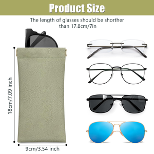 Wholesale Custom Logo OEM/ODM PU Leather Semi-Hard Printed <b>Glasses</b> Pouch Self-sealing Eyewear Storage Bag - Product Image 2