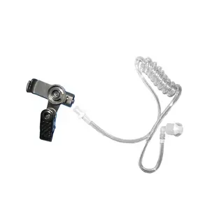 Low profile transparent acoustic air tube accessory for earpiece headset
