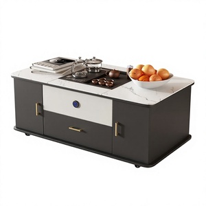 Tavolino da Caffè Completamente Automatico Intelligente con Altezza Regolabile, Supporto Mobile e Bollitore Integrato, Piano in Ardesia - Arredamento Domestico di Lusso Leggero - Product Image 1