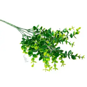 Simulation Army Green Eucalyptus Money Leaf Wholesale Plastic Flowers and Plants Gardening Leaves Potted Small Plants