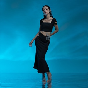 Twist Top escote cuadrado mujer corto algodón mezclado suelto Ajuste por encima de la rodilla ropa de uso diario conjunto Anyshape Vietnam marca - Product Image 5