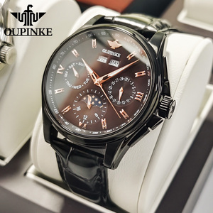 <span class=keywords><strong>Montre</strong></span> Oupinke 3189 Lumineuse et Étanche, Personnalisée, Mécanique <span class=keywords><strong>Automatique</strong></span>, en Cuir, OEM, pour Hommes, <span class=keywords><strong>Montre</strong></span>-Bracelet d'Affaires - Product Image 4