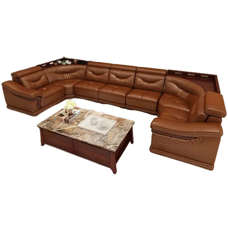 Groothandel Moderne Stijl Mode Luxe Woonkamer Sofa Meubelset 8/10 Zits U Vorm Grote Sofa Set Voor Villa En Groot Huis