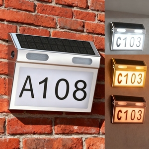 IP65 impermeable ABS + PC Sensor de movimiento LED Solar casa dirección número puerta luz 6000K luz diurna hogar jardín Oficina puerta - Product Image 2