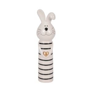Statuetta Decorativa in Ceramica a Forma di Coniglio con Cuore per Arredamento Casa, Scultura Animale per Bagno, Ufficio, Soggiorno - Product Image 1
