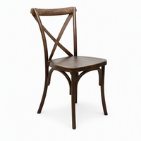 Chaise de salle à manger en résine plastique à dossier croisé, empilable, pour location événementielle, hôtels professionnels, banquets et utilisation extérieure
