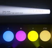 Projecteur LED LIRO 400W CMY+CTO Wash Zoom à tête mobile avec contrôle DMX512 IP33 CRI95 pour éclairage de scène