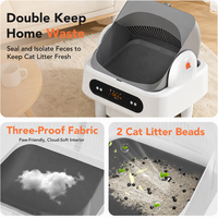Litière automatique autonettoyante 65L pour chats, silencieuse 35dB, avec capteur bio-radar et contrôle par application, idéale pour plusieurs chats