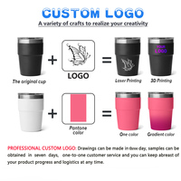Vasos Personalizados con Logotipo, 16 oz, Antiderrames, de Acero Inoxidable, Vaso Térmico Delgado de Doble Pared con Tapa, Termo para Agua