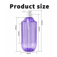 Bouteille de lotion/shampooing rose en PET de 750 ml avec pompe 32/410, emballage cosmétique pour soins de la peau, vide, vente en gros, logo personnalisé, OEM
