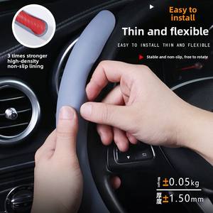 Housse de <span class=keywords><strong>volant</strong></span> de <span class=keywords><strong>voiture</strong></span> universelle TT Sports antidérapante à 4 branches en cuir artificiel ultra-mince effet liquide absorbant la transpiration - Product Image 4