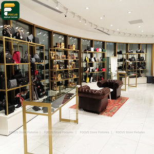 Contemporary Custom Garment Shop Display Cabinet Clothing Rail Wall Shelving <b>Reception</b> <b>Counter</b> Fixture - Product Image 5