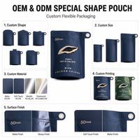 Pochette à fermeture éclair personnalisée avec poignée de traction, haute barrière, pour emballage alimentaire, fabricant OEM